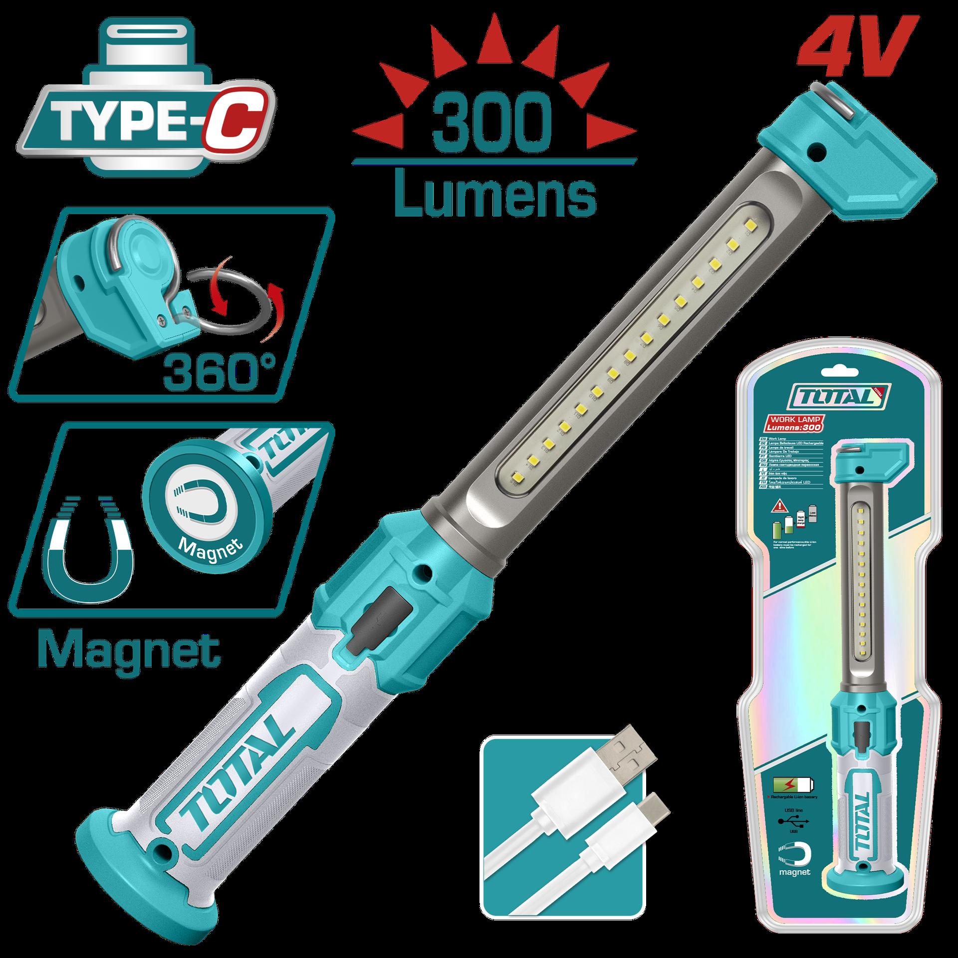 TOTAL CORDLESS LAMP 300 LUMENS - TWLI043006